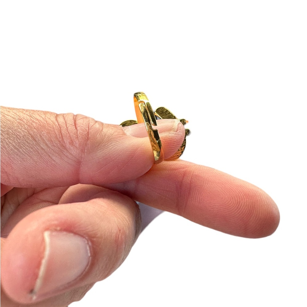 Gold and Rhinestone Dollar Sign Adjustable Ring - Picture 3 of 5